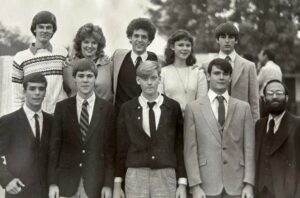 1983 Academic Decathlon Team in the West High Quad.