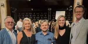 Bradley Dickens with his wife and their three adult children.